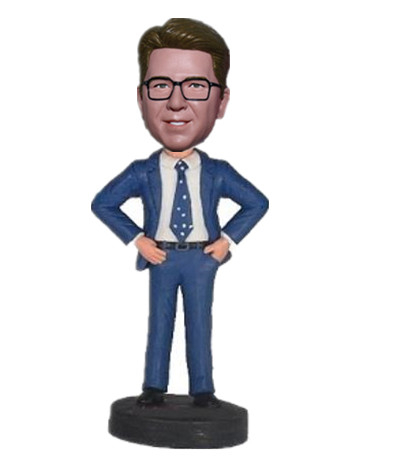 Man with Hands in Waist Businessman Bobblehead Christmas Gift