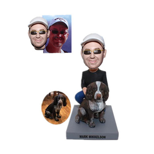 Custom Bobblehead Man with His Dog