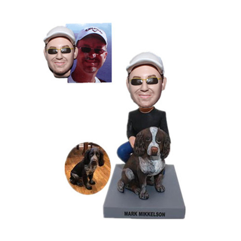 Custom Bobblehead Man with His Dog