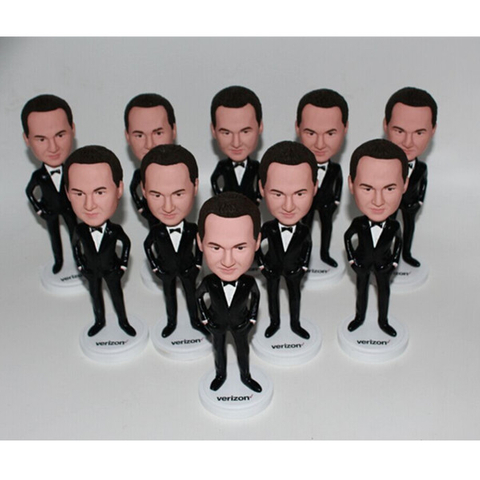 Custom Groomsman Bobblehead Man in Suit with Hands in Pockets Wedding Gift