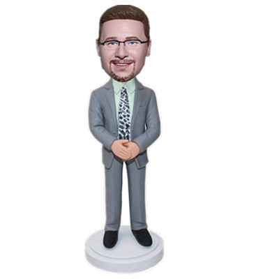 Custom Bobblehead Boss in Suit Male Boss Gift