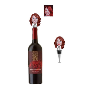 Custom Clay Bobblehead Metal Wine Stopper