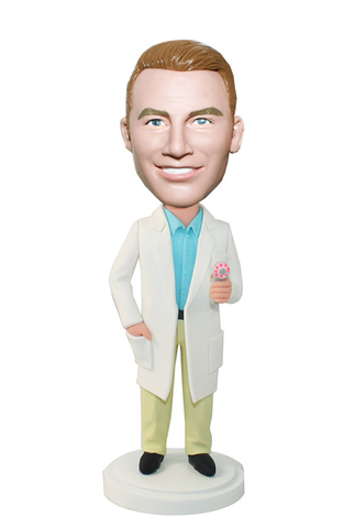 Custom Dentist Bobble Head Dentist in Lab Coat