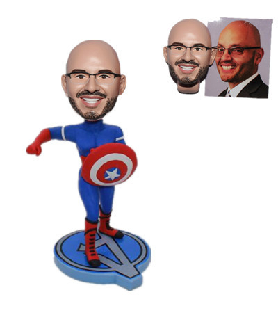 Custom Bobblehead Captain America Gift for Boss