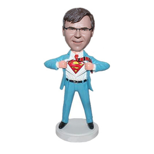 Super Dad Bobblehead Custom Man in Suit with Superman Logo