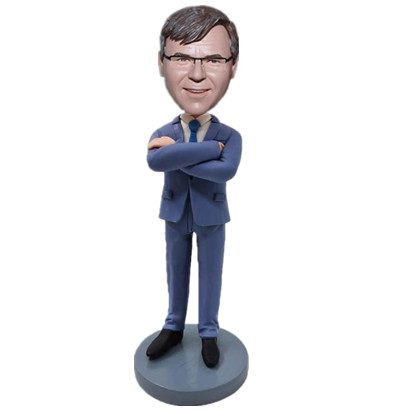 Custom Male Boss Bobblehead with Hands Foldin Front of The Chest