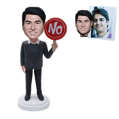 Casual Man Bobblehead Custom Man Holding A Sign