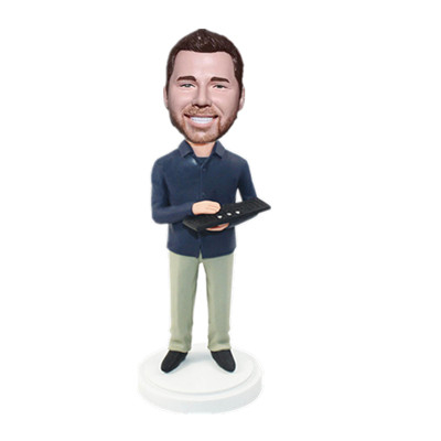 Custom Accountant Bobble Head Man Holding Abacus