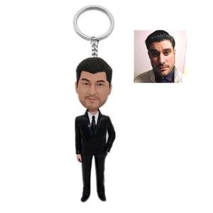 Handmade Bobblehead Keychain Birthday Gift for Man