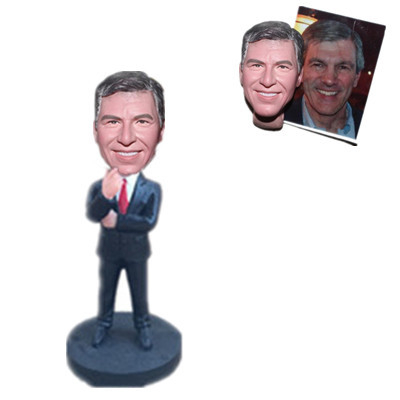 Custom Businessman Bobbleheads Man in Suit with A Thinking Pose