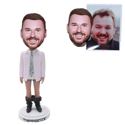 Custom Funny Bobblehead Joking Man Pants Down