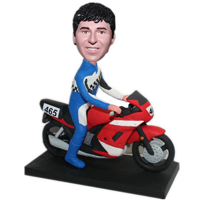 Custom Vehicle Bobblehead Man in His Motorcycle