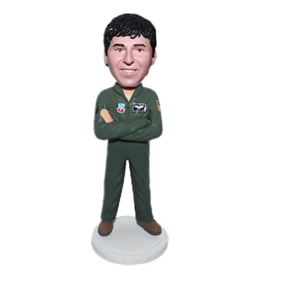 Custom Bobblehead Pilot In Flight Suit Pilot Gift