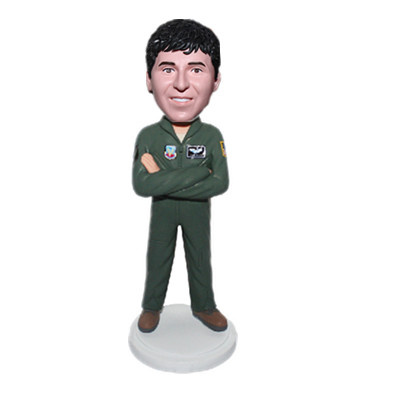 Custom Bobblehead Pilot In Flight Suit Pilot Gift
