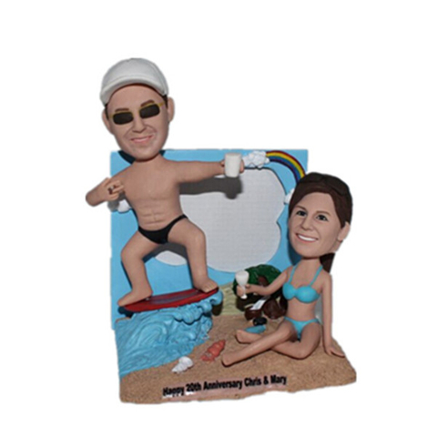 Couple Beach Time Bobblehead Anniversary Gift