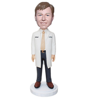 Custom Bobble Head Male Doctor in Lab Coat