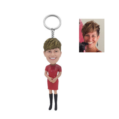 Custom Bobblehead Keychain Handmade Gift