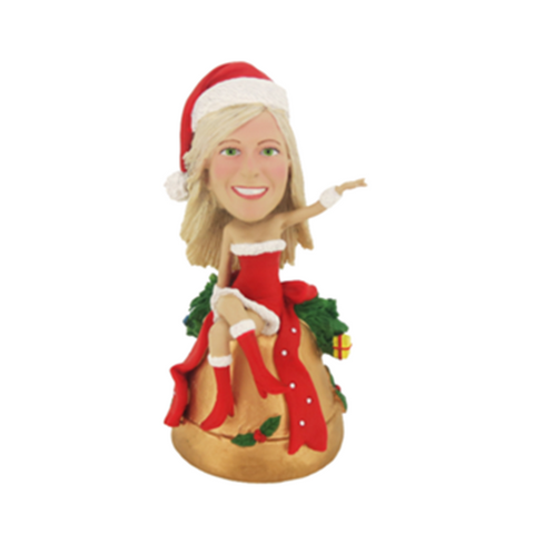 Custom Female Christmas Girls Bobble Head