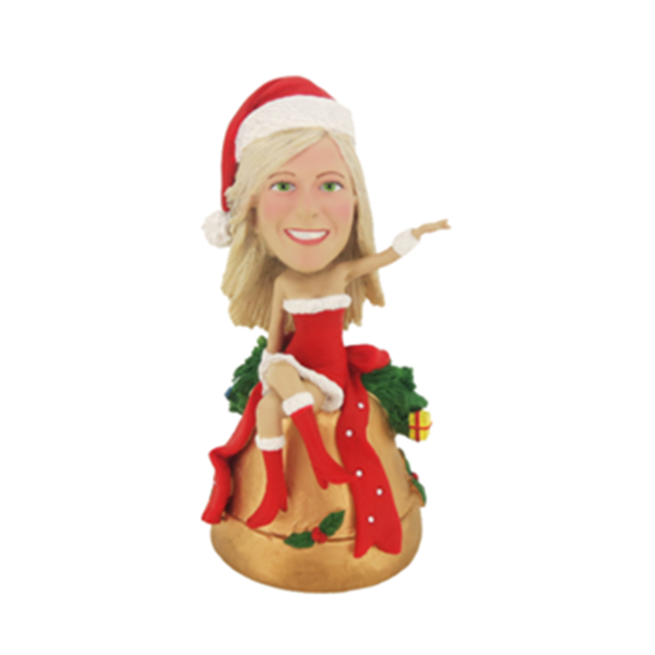 Custom Female Christmas Girls Bobble Head
