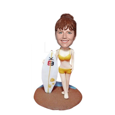 Female Surfer Bobble Head Custom