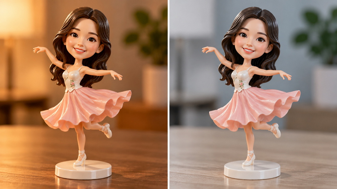 Bobblehead Color Under Different Lighting