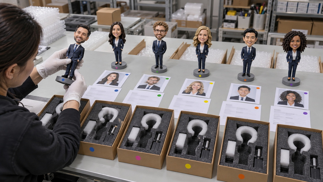 Corporate Bobblehead Approval and Protective Packaging