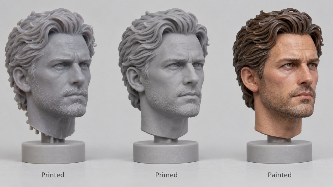 Resin Printed Bobblehead Surface Finishing Stages