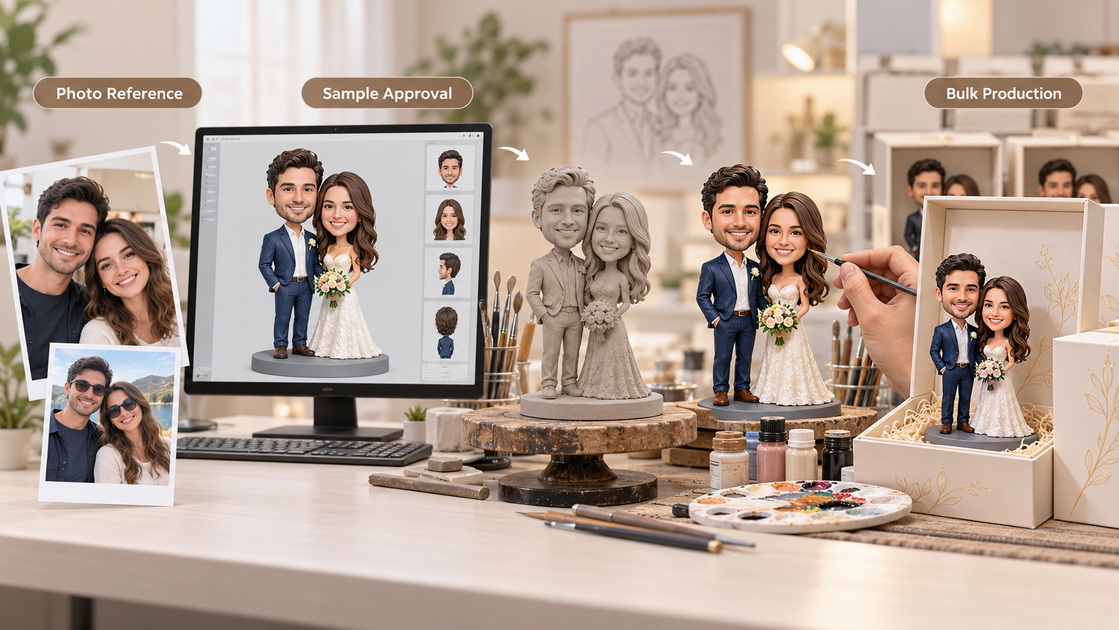 OEM Couple Bobblehead Design Process